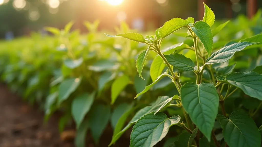 Ghost pepper plants growing in a garden