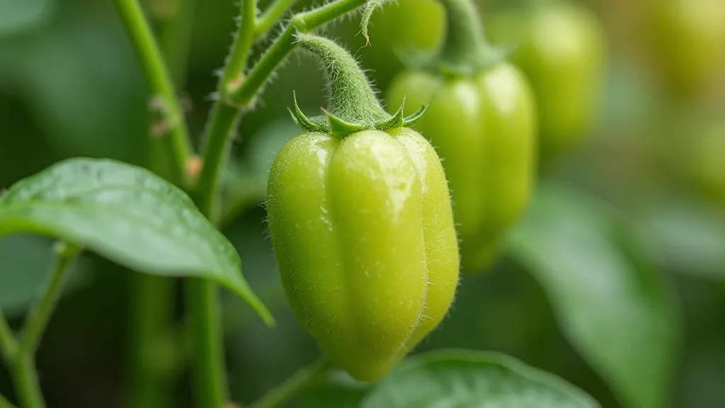 Pepper plant leaf showing signs of pale color