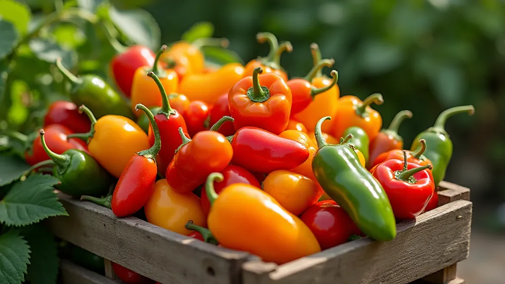 Harvest of specialty peppers