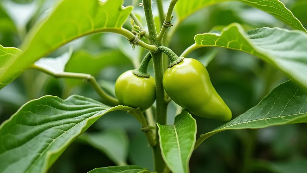 Pepper plant after pruning, demonstrating better sunlight exposure