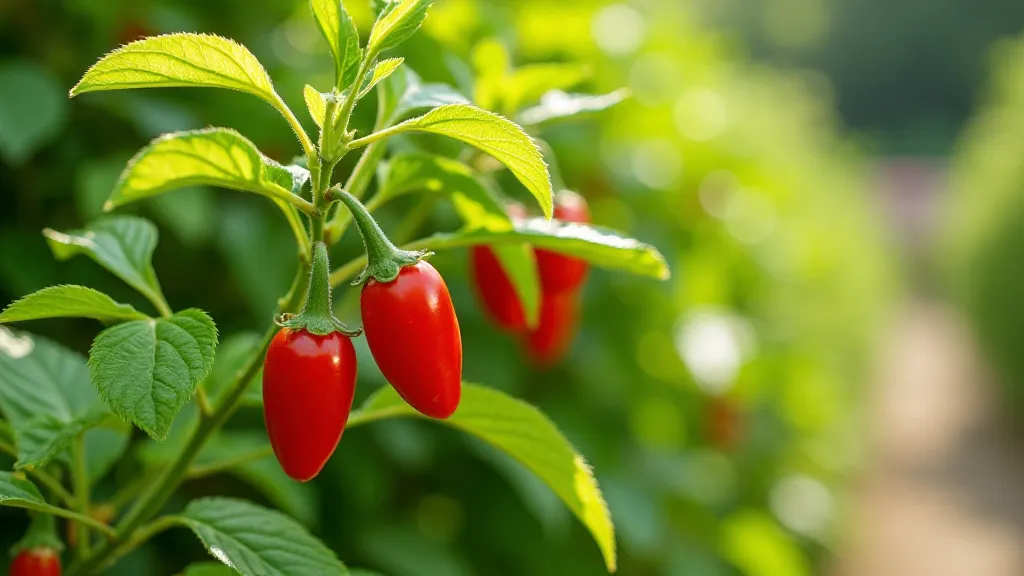 A thriving Scotch Bonnet pepper plant with multiple pods.
