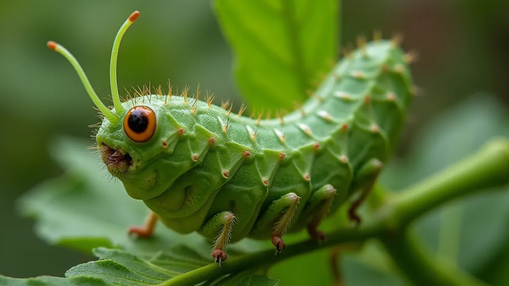 Tomato hornworm on pepper plant